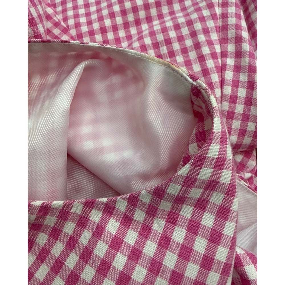 Entro Linda Sadie Gingham Romper NWT Medium‎ Pink Faux 2 Piece Flaw R30192 - Picture 9 of 9